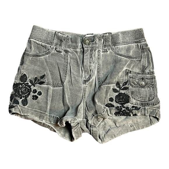 Knox Rose XS Womens Shorts Gray Distressed Embroidered Soft Comfy Casual cute - Picture 1 of 5